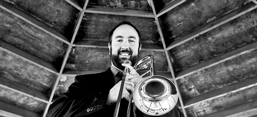 Tom Pylinski with trombone