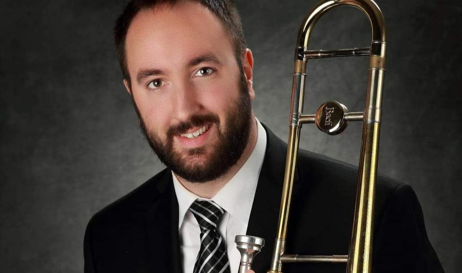 Tom Pylinski with trombone